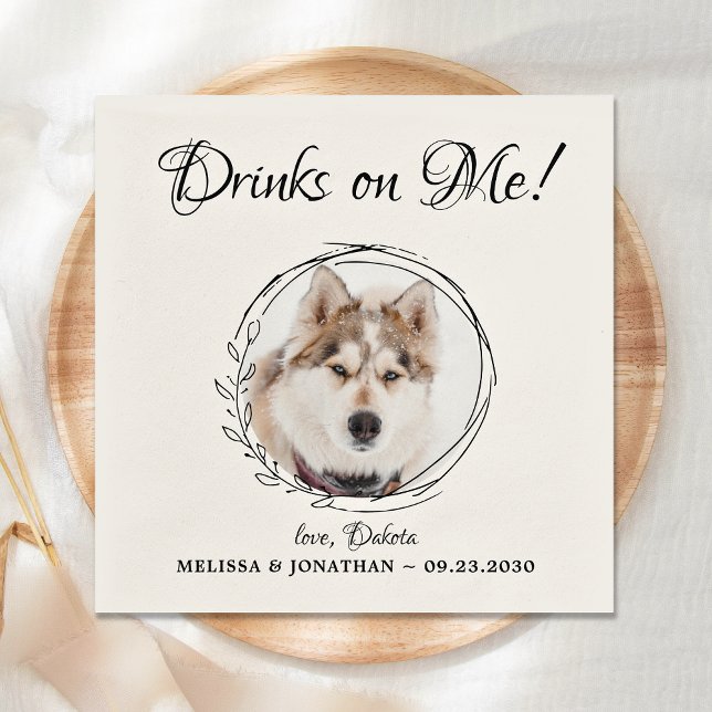 Dog Wedding Cocktail Napkin (Creator Uploaded)