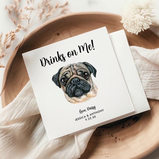 Dog Wedding Cocktail Napkins (Creator Uploaded)
