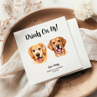 Dog Wedding Cocktail Napkins