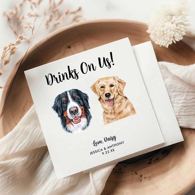 Dog Wedding Cocktail Napkins (Creator Uploaded)