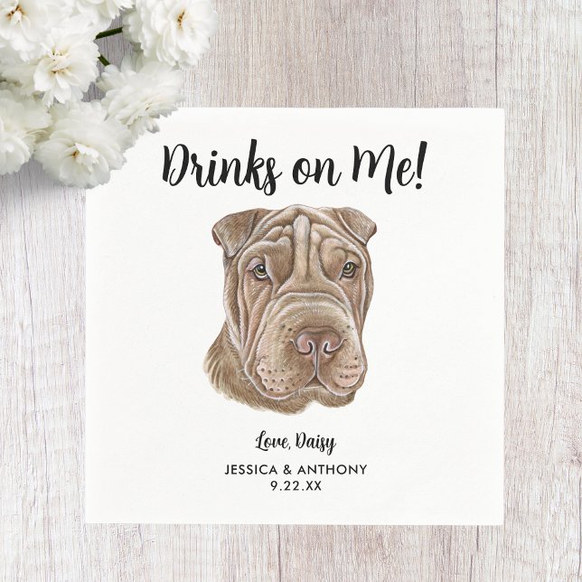 Dog Wedding Cocktail Napkins (Creator Uploaded)
