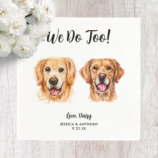 Dog Wedding Cocktail Napkins