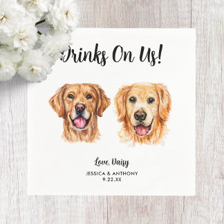 Dog Wedding Cocktail Napkins
