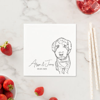 Dog Wedding Cocktail Napkins Cheers Goldendoodle