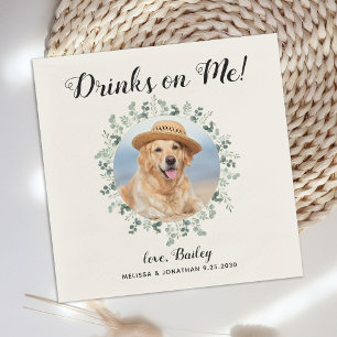 Dog Wedding Custom Cocktail Napkin