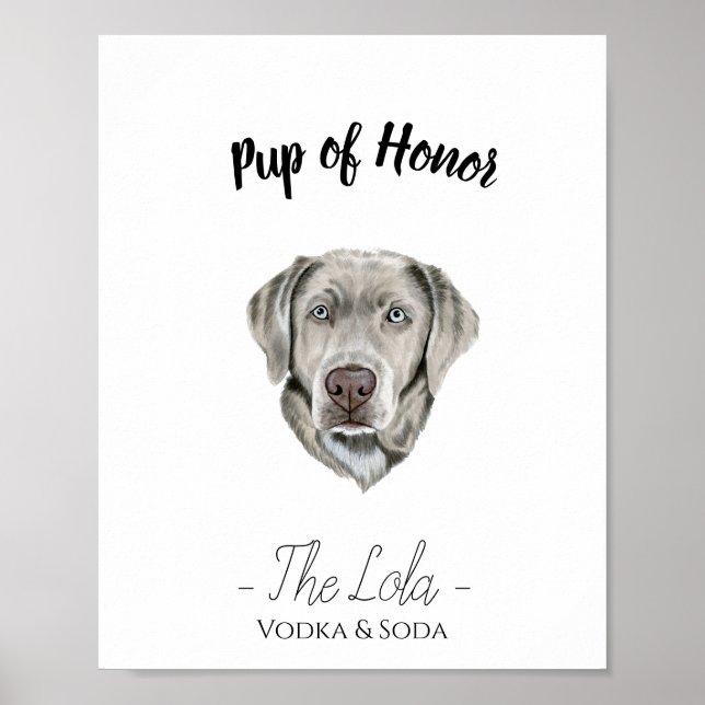 Dog Wedding Drink Sign (Front)