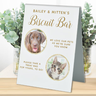 Dog Wedding Favour Chic Gold Pet Photo Biscuit Bar