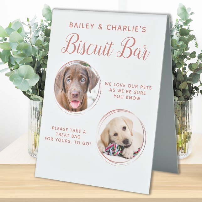 Dog Wedding Favour Rose Gold Pet Photo Biscuit Bar (Creator Uploaded)