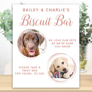 Dog Wedding Favour Rose Gold Pet Photo Biscuit Bar Poster