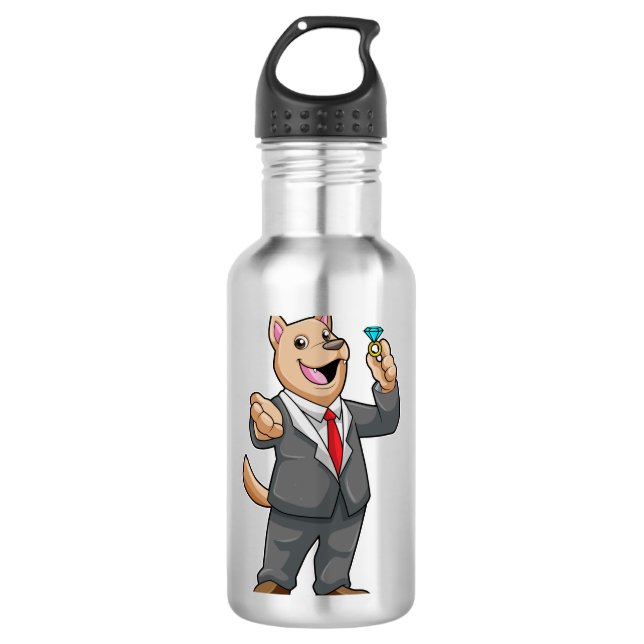Dog Wedding Groom Wedding ring 710 Ml Water Bottle (Front)