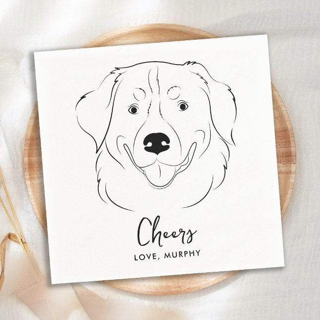 Dog Wedding Personalised Cheers Golden Retriever Napkin (Creator Uploaded)