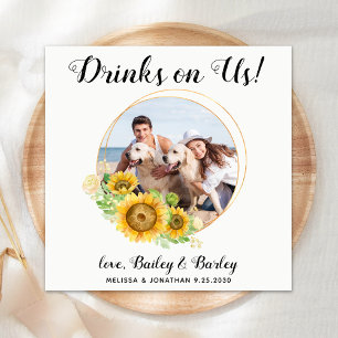 Dog Wedding Personalised Cocktail Napkin