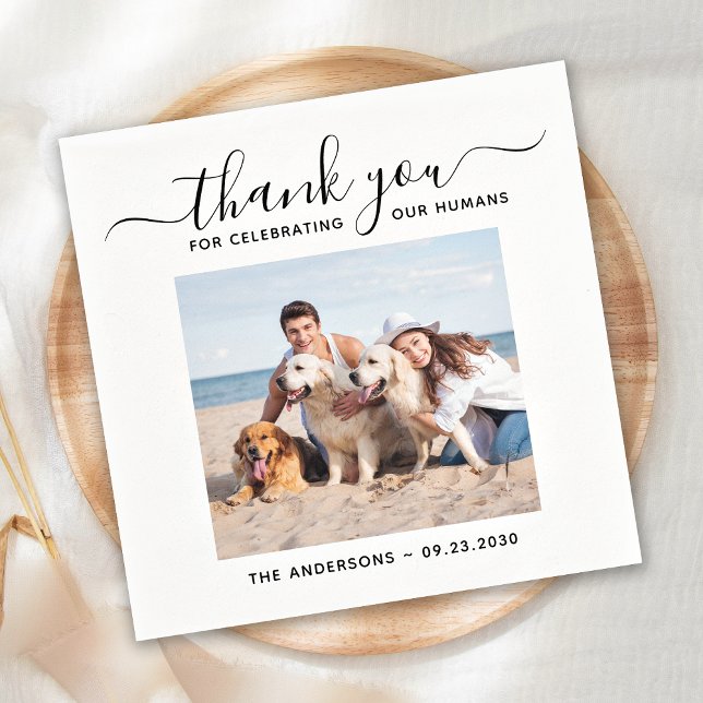 Dog Wedding Personalised Photo Napkin (Creator Uploaded)