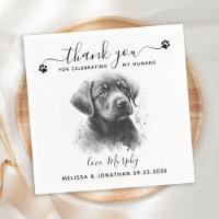 Dog Wedding Thank You Modern Black Labrador Pet