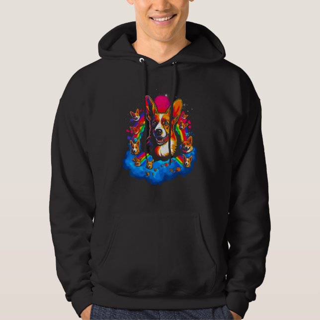 Dog Welsh Corgi Family Hoodie (Front)