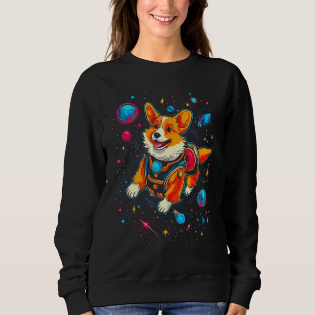 Dog Welsh Corgi Planet Space Sweatshirt (Front)