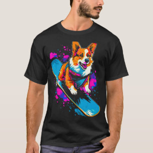 Dog Welsh Corgi Snowboarder T-Shirt