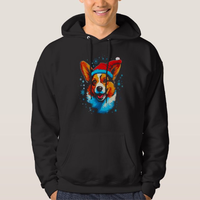 Dog Welsh Corgi Xmas Hoodie (Front)