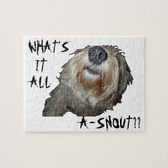 Dog "WHAT'S IT ALL A-SNOUT??" Puzzle (Horizontal)