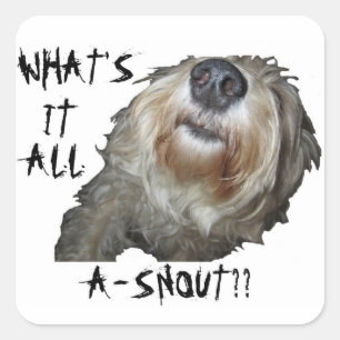 Dog "WHAT'S IT ALL A-SNOUT??" Stickers - Set of 20