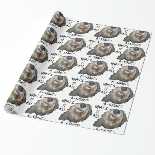 Dog "WHAT'S IT ALL A-SNOUT??" Wrapping Paper