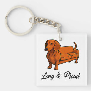 Dog Wiener Couch Long And Proud Key Ring