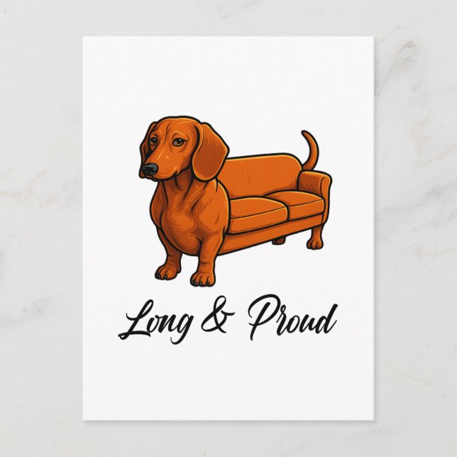 Dog Wiener Couch Long And Proud Postcard (Front)