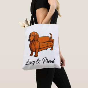 Dog Wiener Couch Long And Proud Tote Bag