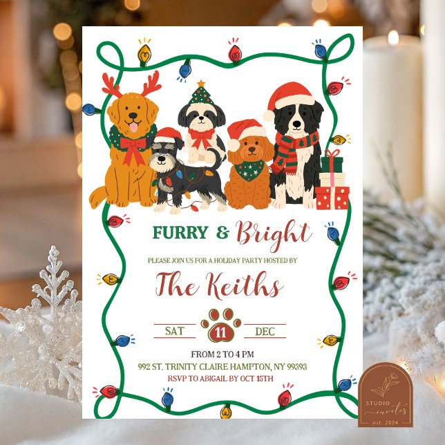 Dog Winter Holiday Party Invitation (Creator Uploaded)