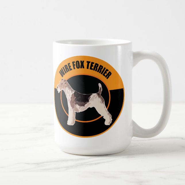 dog wire fox terrier coffee mug (Right)