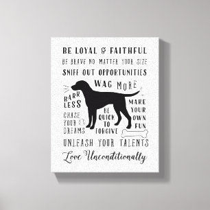 Dog Wisdom Inspirational Pet House Rules Canvas Print