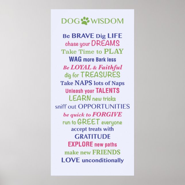 Dog Wisdom Quote Poster (Front)