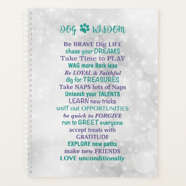 Dog Wisdom Quotes - Inspirational Quotes Dog Lover Planner (Front)