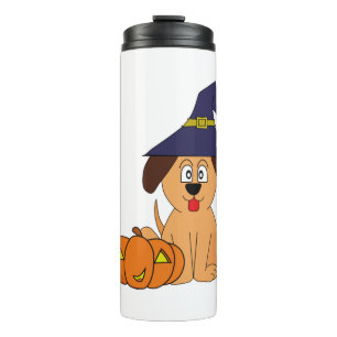 Dog Witch Pumpkin Halloween Thermal Tumbler