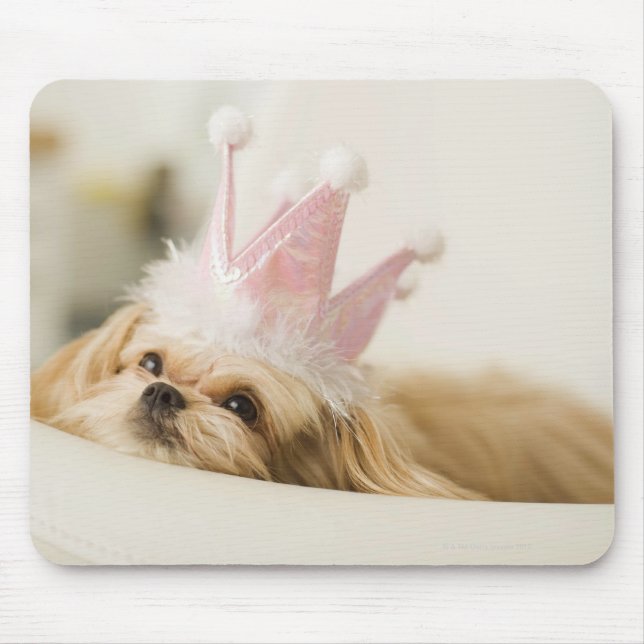 Dog with a crown mouse pad (Front)