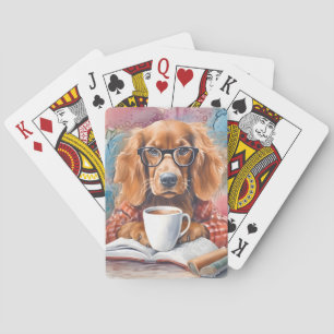 Dog With a Cup of Hot Chocolate Playing Cards