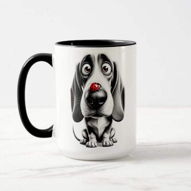 Dog with a ladybug mug (Left)