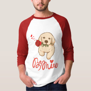 Dog with a rose. Be Mine T-Shirt