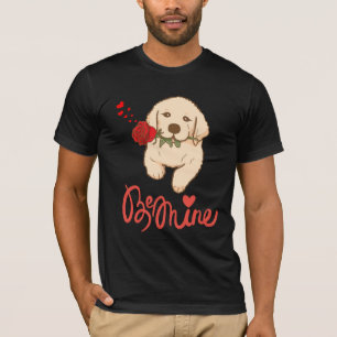 Dog with a rose. Be Mine T-Shirt