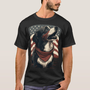 dog with American flag, dog with us flag, patrioti T-Shirt