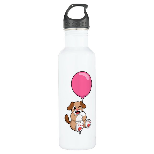 Dog with Balloon 710 Ml Water Bottle (Front)