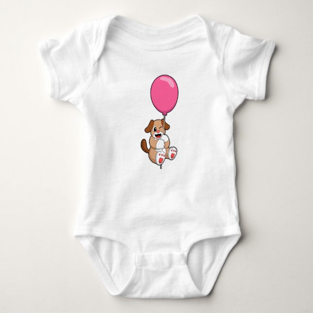Dog with Balloon Baby Bodysuit (Front)