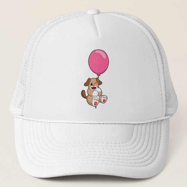Dog with Balloon Trucker Hat (Front)