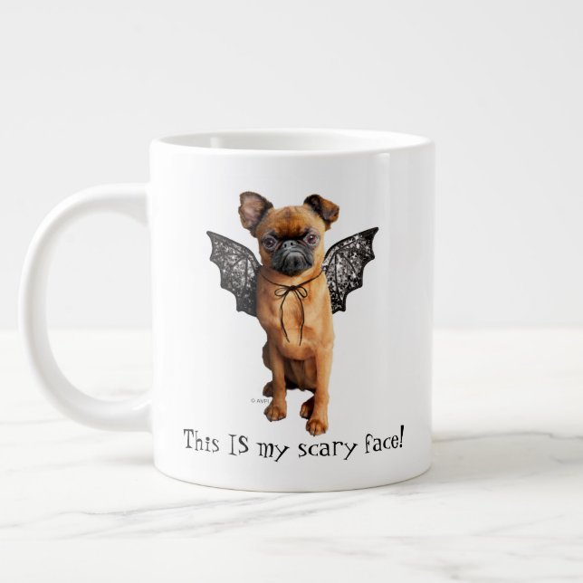Dog With Bat Wings Large Coffee Mug (Left)