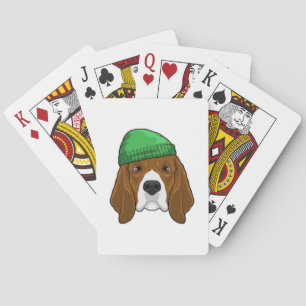 Dog with Beanie Playing Cards