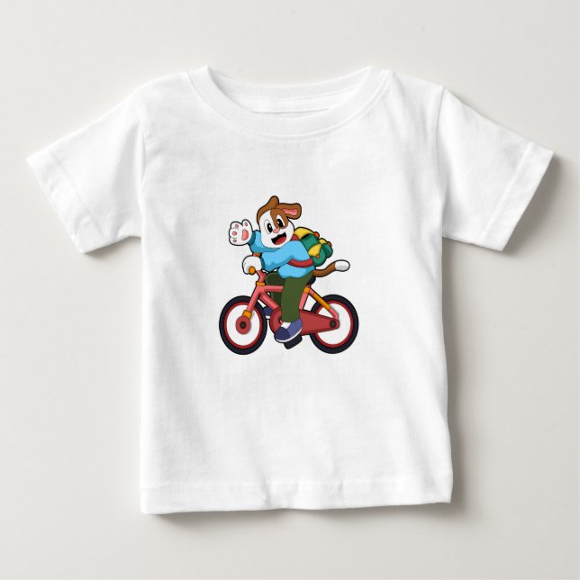 Dog with Bicycle Baby T-Shirt (Front)