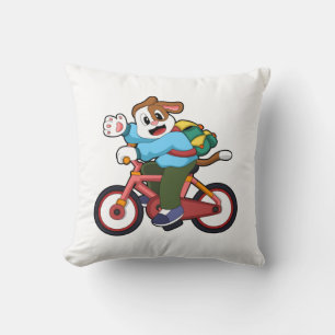 Dog with Bicycle Cushion