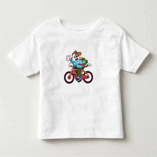 Dog with Bicycle Toddler T-Shirt (Front)