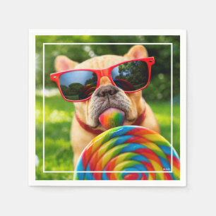 Dog With Big Lollipop Napkin