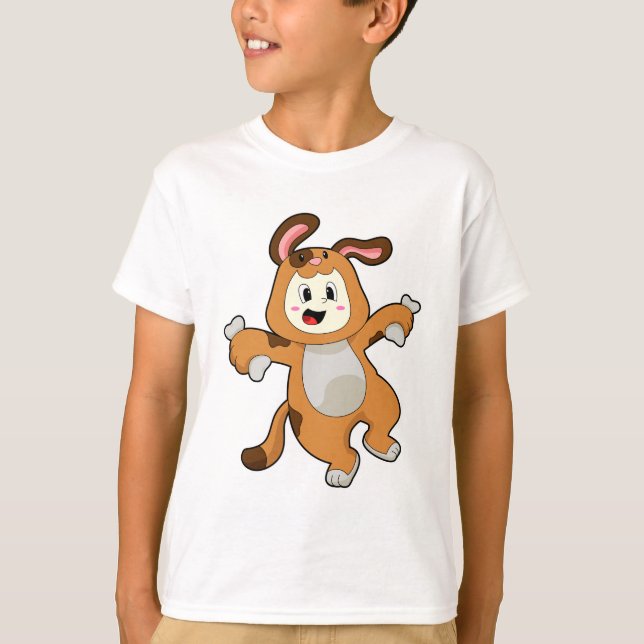 Dog with Bone as Rabbit T-Shirt (Front)